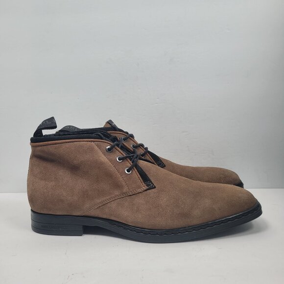 Karl Lagerfeld Other - Karl Lagerfeld Men's Brown Leather Lace-Up Ankle Boots US Size 13 EU 46